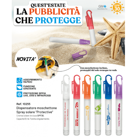 SPRAY SOLARE CON MOSCHETTONE PROTECTIVE 10255|Accessori per feste|StampaFast