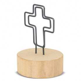 CLIP MEMO CON BASE IN LEGNO CRUCI 10543