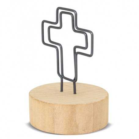 CLIP MEMO CON BASE IN LEGNO CRUCI 10543|Souvenirs e Scatoline|StampaFast