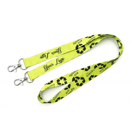 Lanyard ecologici RPET con Doppio Gancio