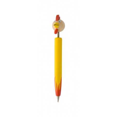Penna a sfera in legno, gallo Giallo