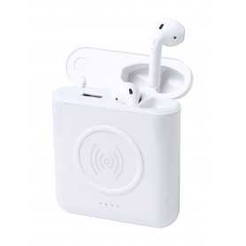 Auricolari con power bank Bianco