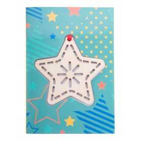 Biglietto Natalizio, stella Naturale