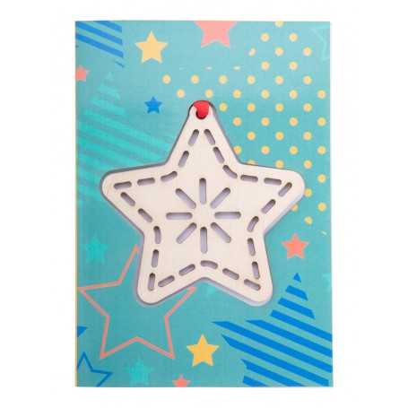 Biglietto Natalizio, stella Naturale