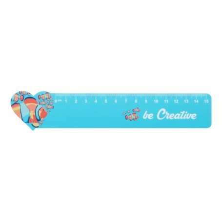 Righello cm.15, cuore Bianco