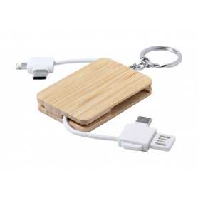 Portachiavi con cavo USB Bianco