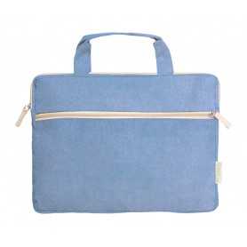 Borsa portadocumenti in cotone Blu