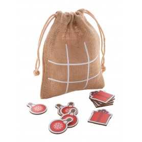 Gioco tris Natalizio, decorazioni e scatole regalo Naturale