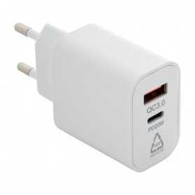 Caricabatterie USB da parete in ABS riciclato (RABS) Bianco