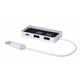 USB hub trasparente Bianco