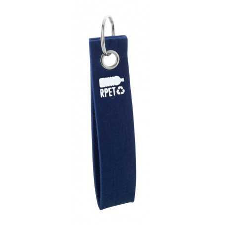 Portachiavi in feltro RPET Blu