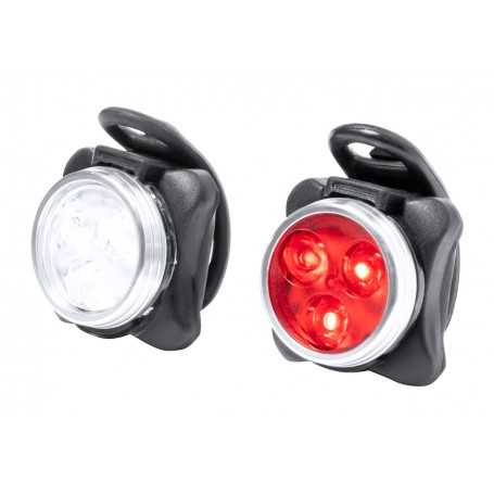 Set di luci ricaricabili per bicicletta Nero