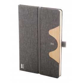 Quaderno in RPET con caricatore wireless Grigio