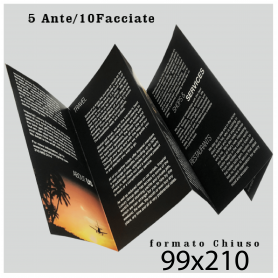 Pieghevole 99x210 5 Ante- 10 Facciate - Piega a Fisarmonica