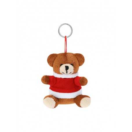 Portachiavi natalizio di peluche, orsetto Multicolore