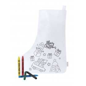 Calza natalizia da colorare Bianco