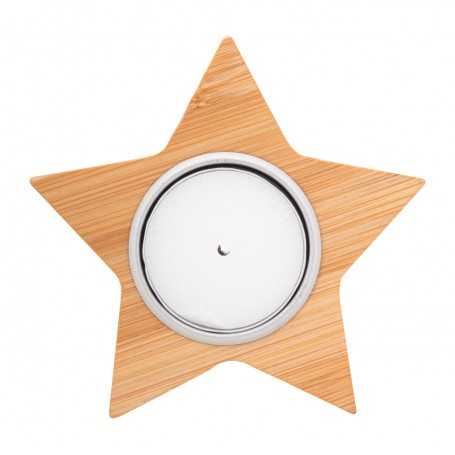 Porta tea light natalizio, stella Naturale