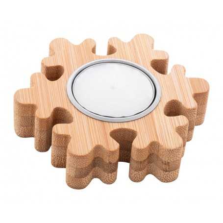 Porta tea light natalizio, fiocco di neve Naturale