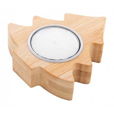 Porta tea light natalizio, albero di Natale Naturale