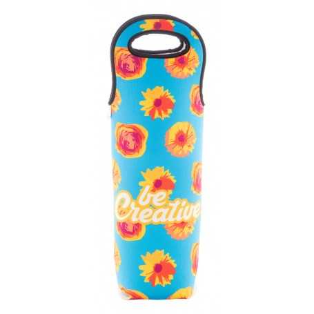 Borsa vino in RPET personalizzabile Nero