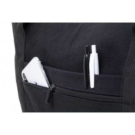 Borsa da viaggio in tela riciclata Nero