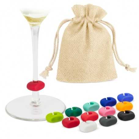 SET 12 SEGNABICCHIERI IN SILICONE SAZUL 10850|Kit accessori per il vino|StampaFast