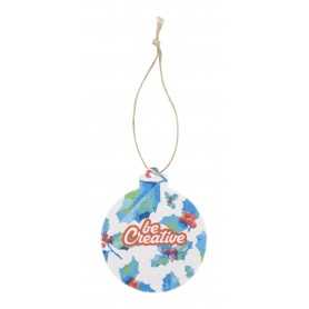 Ornamento per albero di Natale personalizzato in carta di semi, rotondo Naturale