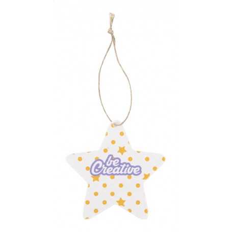 Ornamento per albero di Natale personalizzato in carta di semi, stella Naturale