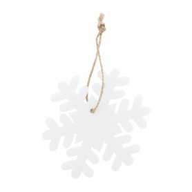 Ornamento per albero di Natale RPET, fiocco di neve Bianco