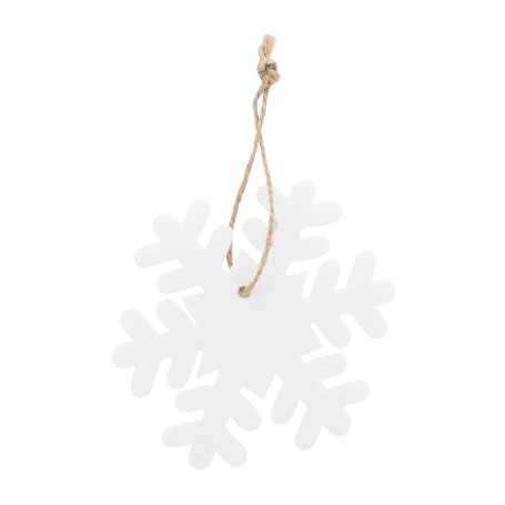 Ornamento per albero di Natale RPET, fiocco di neve Bianco