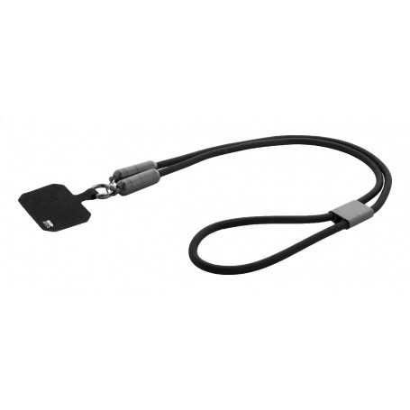 Lanyard in RPET con cavo di ricarica da 60W Nero