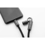 Lanyard in RPET con cavo di ricarica da 60W Nero