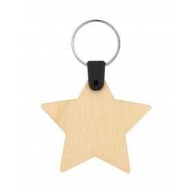 Portachiavi natalizio personalizzato, stella Naturale