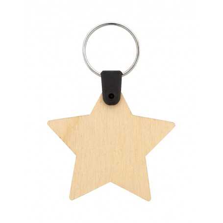 Portachiavi natalizio personalizzato, stella Naturale