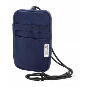 Borsa portacellulare a tracolla in canvas riciclato Blu