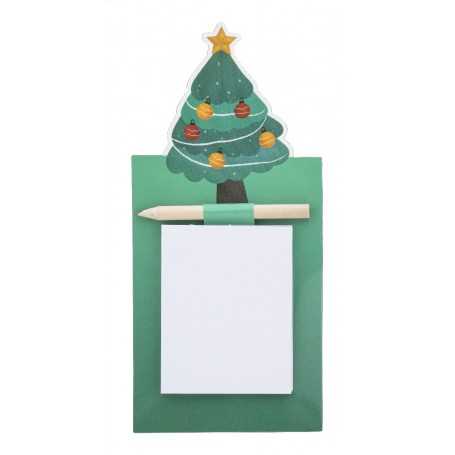 Blocco note magnetico natalizio, albero di Natale Verde