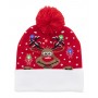 Cappello invernale a LED natalizio, renna Rosso