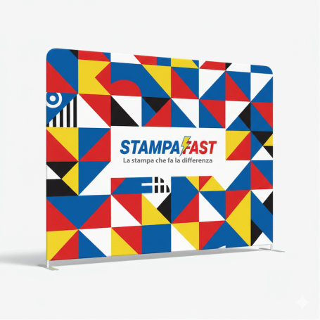 Parete pubblicitaria Vario Presto con grafica personalizzata Stampafast