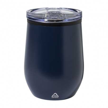 Bicchiere termico da viaggio in acciaio riciclato Blu scuro