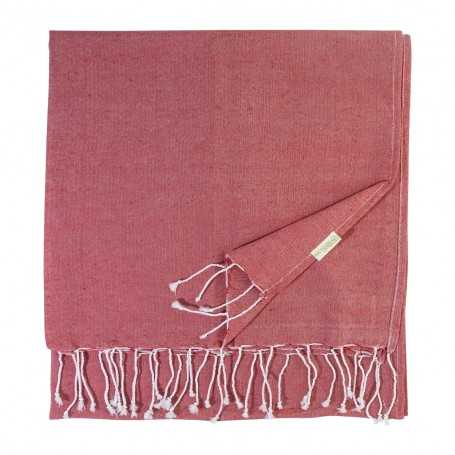 Telo mare in cotone riciclato Rosso