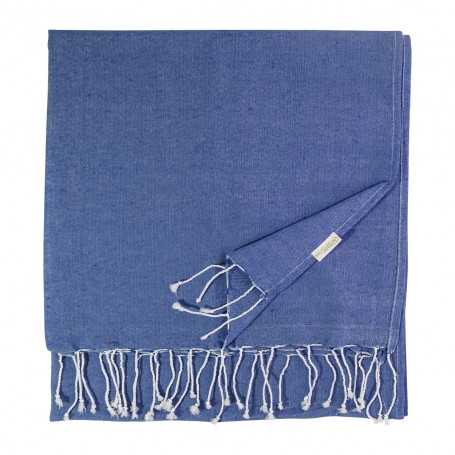Telo mare in cotone riciclato Blu scuro