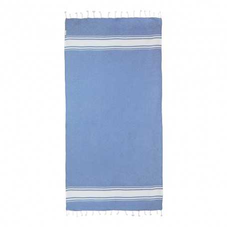 Telo mare in cotone riciclato Azzurro