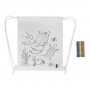 Borsa a coulisse da colorare RPET, mare Bianco