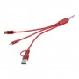 Portachiavi con cavo di ricarica USB Rosso