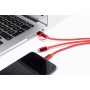 Portachiavi con cavo di ricarica USB Rosso