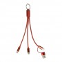 Portachiavi con cavo di ricarica USB Rosso