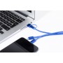 Portachiavi con cavo di ricarica USB Blu
