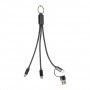 Portachiavi con cavo di ricarica USB Nero