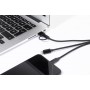 Portachiavi con cavo di ricarica USB Nero
