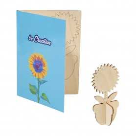 Cartolina puzzle personalizzata, fiore Bianco